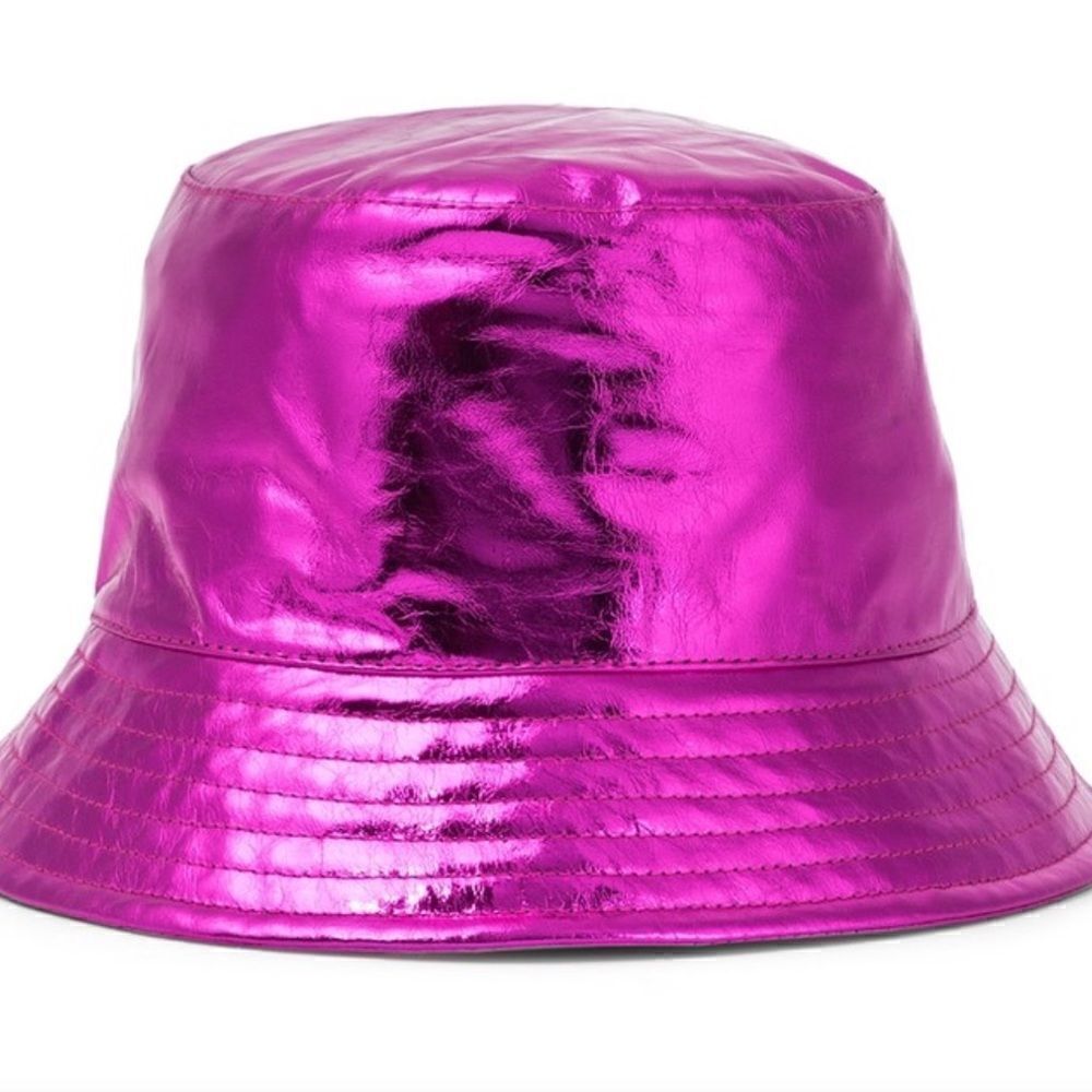 NWT Isabel Marant Haley metallic leather bucket hat $349